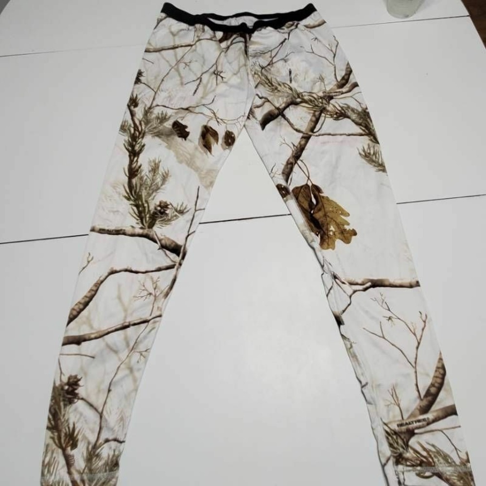 Realtree Boys Pants White Brown Branches Stretch Elastic Waist L